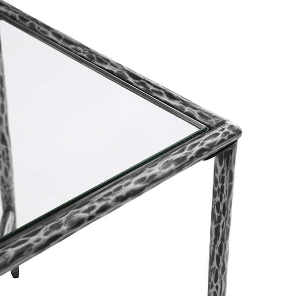 Furniture of America Parto 18 in. Modern Forged Metal Gray Square