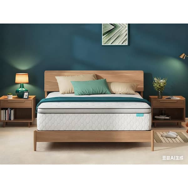 Serweet Queen Size Medium Firm Memory Foam Hybrid Mattress Euro Top 8 in. Bed-in-a-Box Mattress for Pressure Relief
