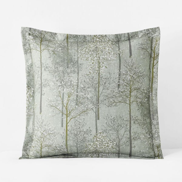 Legends Hotel Enchanted Trees Wrinkle-Free Green Sateen Euro Sham