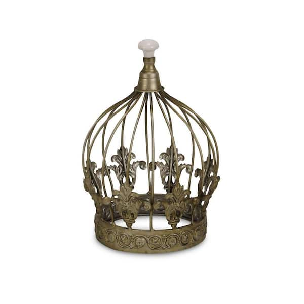 HomeRoots 10 in. Silver Vintage Look Silver Crown Sculpture
