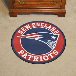 NFL New England Patriots Navy 2 ft. x 2 ft. Round Area Rug