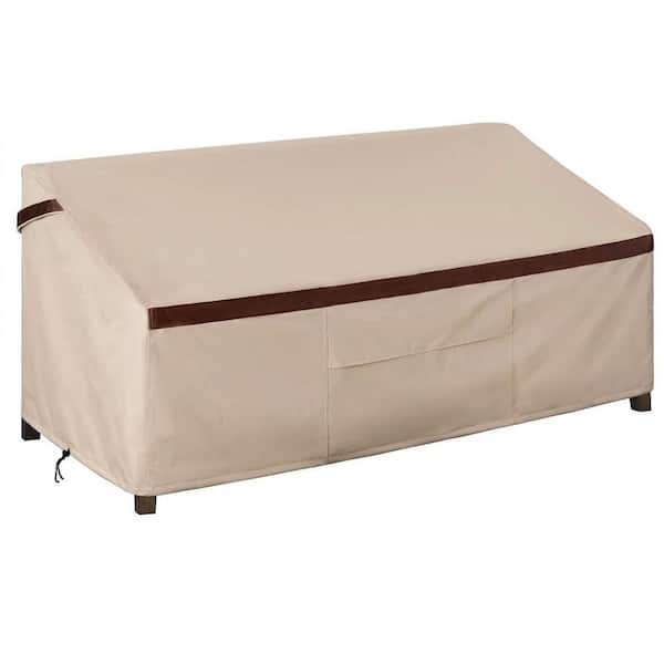 96 in. Black Patio Loveseat Cover Waterproof 600D Oxford Outdoor Sofa Cover Windproof Weather Resistant