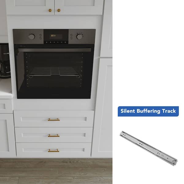 33 in. W x 24 in. D x 66 in. H Ready to Assemble Solid Wood Shaker Single Oven Kitchen Cabinet in White