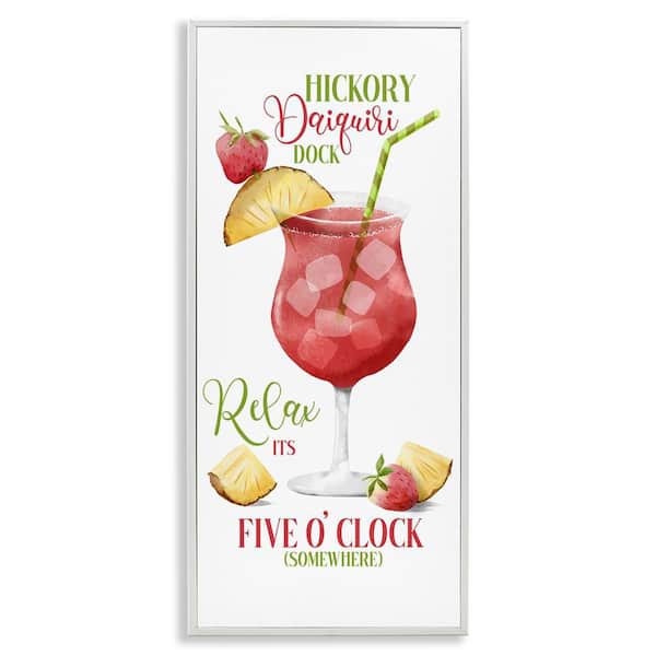 Stupell Industries Fun Cocktail Expression by Deane Beesley White Framed Food Giclee Art Print 30 in. x 13 in.