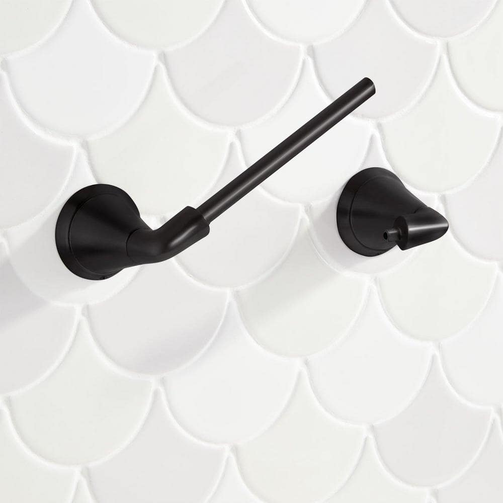 Matte Black Zinc Wall Mounted Pivoting Toilet Paper Holder