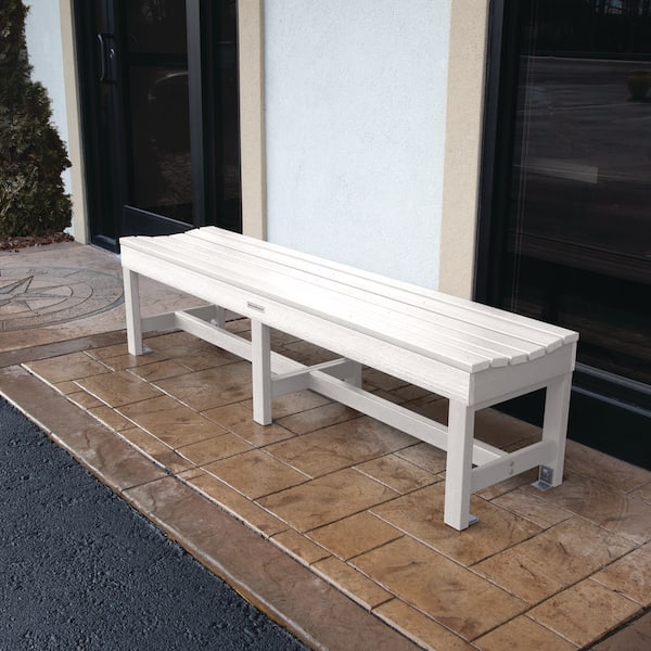 Weldon 71 in. 3-PersonWhite Plastic Outdoor Bench