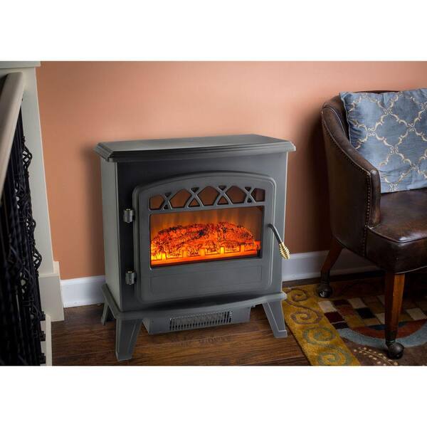 Warm House Ottawa 20 in. Retro-Style Floor-Standing Electric Fireplace