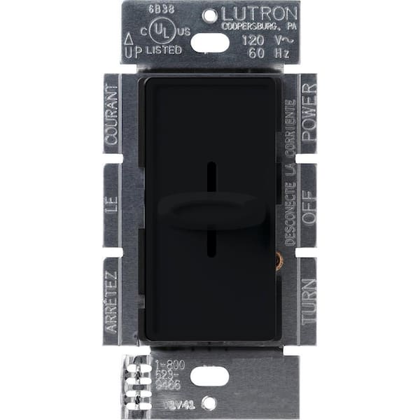 Lutron Skylark Dimmer Switch, Slide-to-Off, 1000-Watt Incandescent/Single-Pole, Black (S-1000-BL)