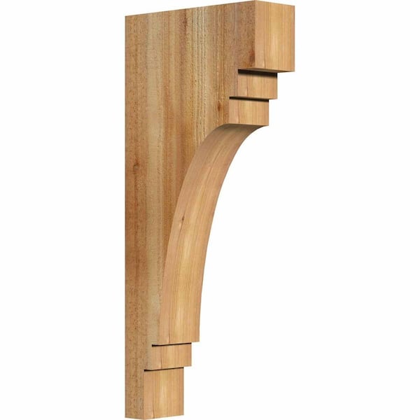 Ekena Millwork 4 in. x 12 in. x 28 in. Western Red Cedar Pescadero Rough Sawn Corbel