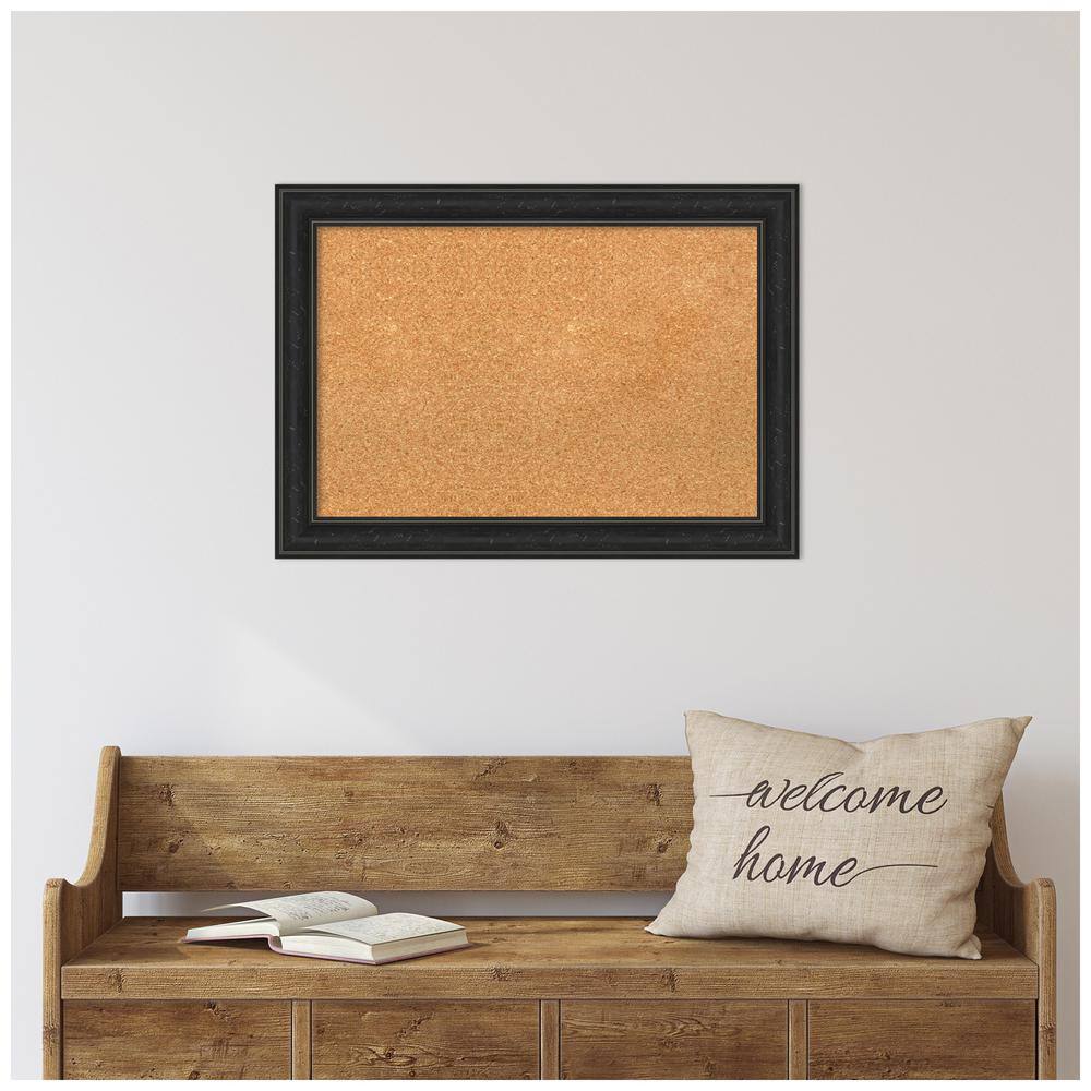 Shipwreck Black Narrow Framed Natural Cork Bulletin Board