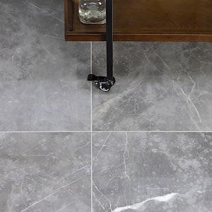 Marmo Gray 23.62 in. x 23.62 in. Polished Marble Look Porcelain Floor and Wall Tile (15.49 sq. ft./Case)