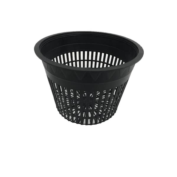 Viagrow 6 in. Black Black Plastic Net Pot