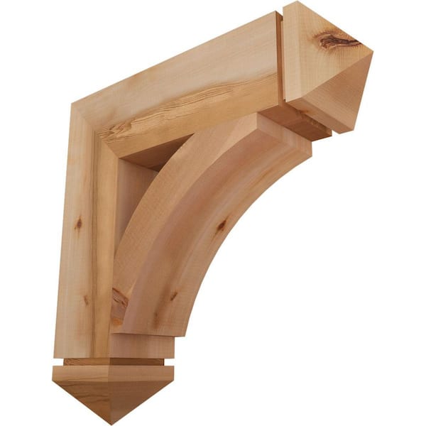 Ekena Millwork 5.5 in. x 24 in. x 24 in. Western Red Cedar Thorton Arts and Crafts Smooth Bracket