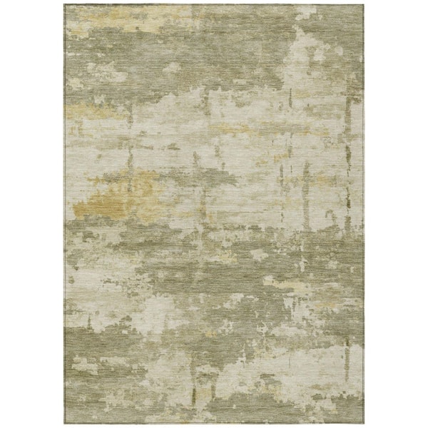 Chantille Machine Washable Indoor/Outdoor Abstract ACN2362 Sage 8 ft. x 10 ft. Area Rug