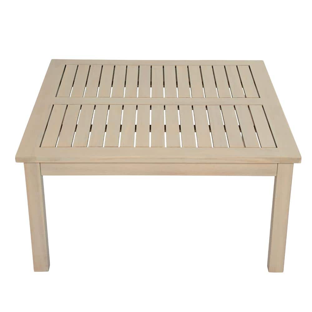 Light White Acacia Wood Square Outdoor Coffee Table for Patio Garden Backyard price history on PriceWatchPro