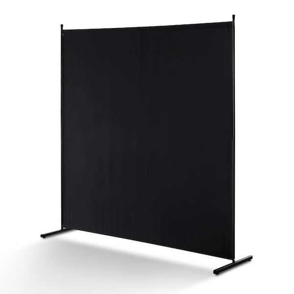 Room Divider, Single Panel Room Divider, 6ft. Privacy Screen ,Partition Divider for Room, Freestanding Black Canvas