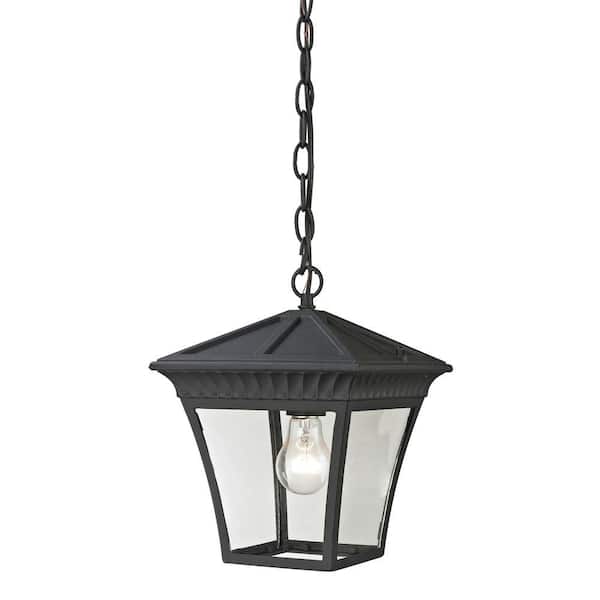 Titan Lighting Ridgewood 1-Light Matte Textured Black Outdoor Pendant