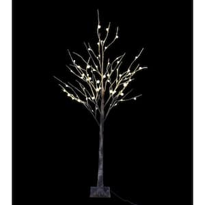 6 ft. Pre-Lit LED Birch Tree with Natural Wild and 72 Warm White Lights