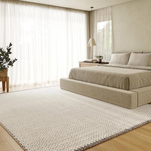 Dune 2 ft. 6 in. x 8 ft.  Wool Ivory Indoor/Outdoor Patio Runner Rug