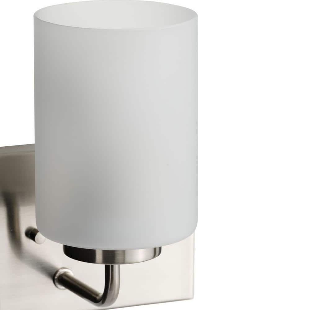 Brushed Nickel 3-Light Bath Vanity with Etched Glass Shades