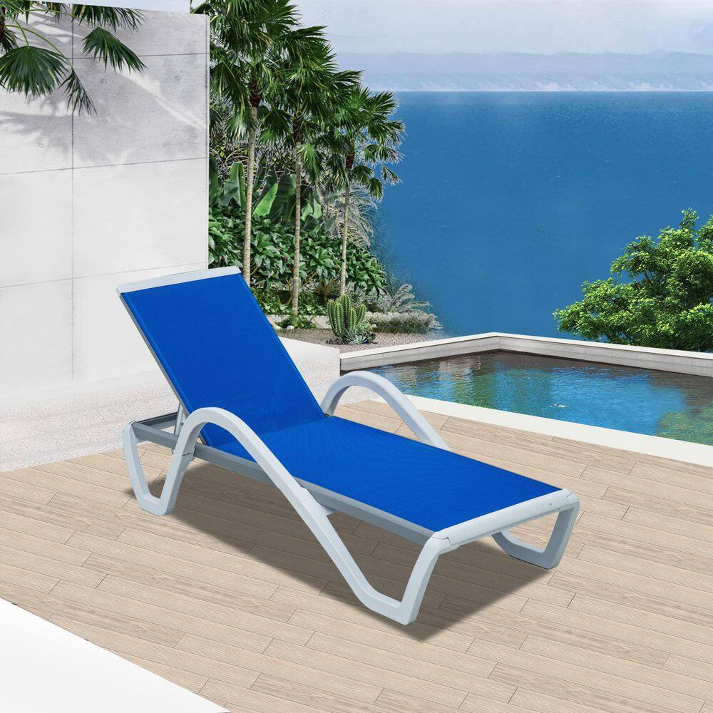 Aluminum Chaise Lounge Set with 5‑Position Recline, Armrests, Blue price history on PriceWatchPro