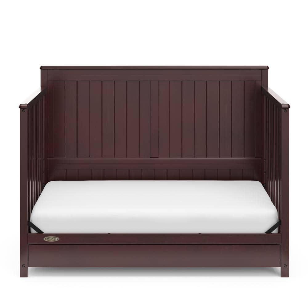 Hadley Espresso Painted Wood 4-in-1 Convertible Crib with Drawer