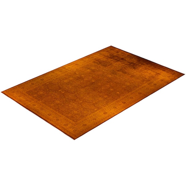 Fine Vibrance One-of-a-Kind Orange 18 ft. 4 in. x 12 ft. 1 in. Handmade Area Rug