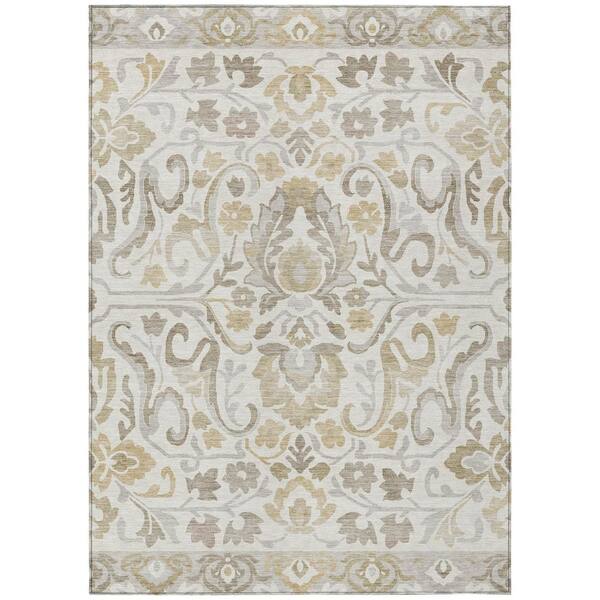 Chantille Machine Washable Indoor/Outdoor Abstract ACN3159 Ivory 9 ft. x 12 ft. Area Rug