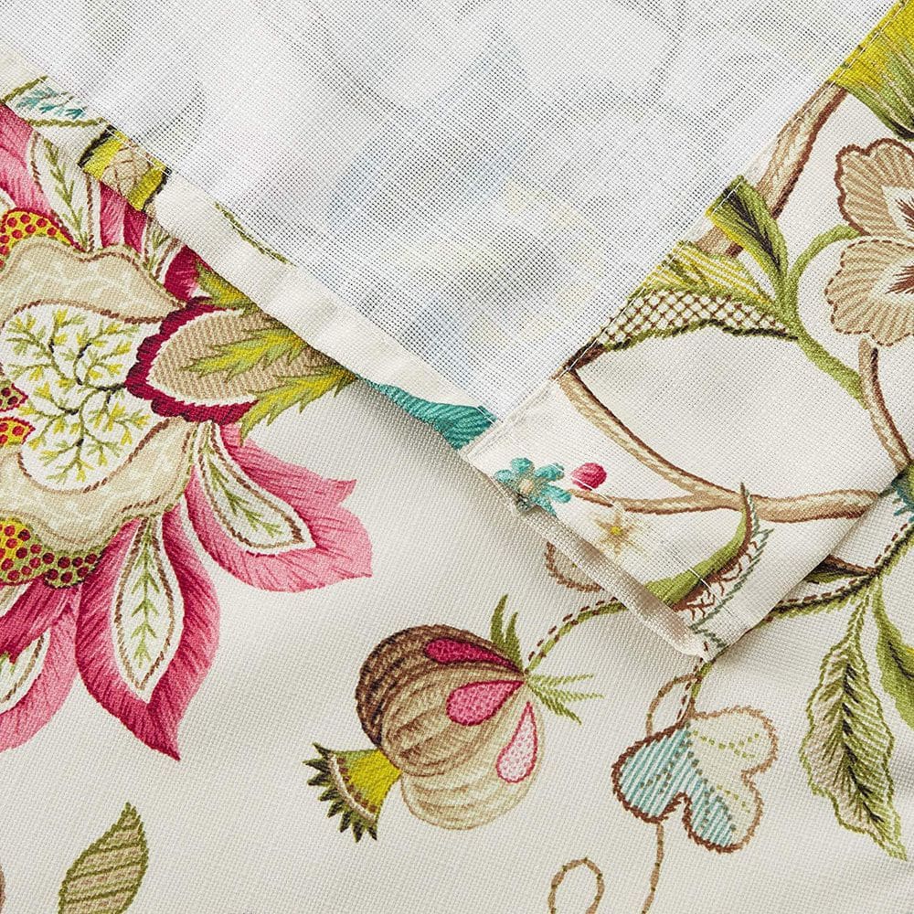 Brissac Red Floral Polyester Scallop Window Valance