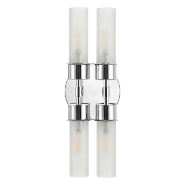 SAFAVIEH Joli 17 in. 4 Light Chrome Wall Sconce