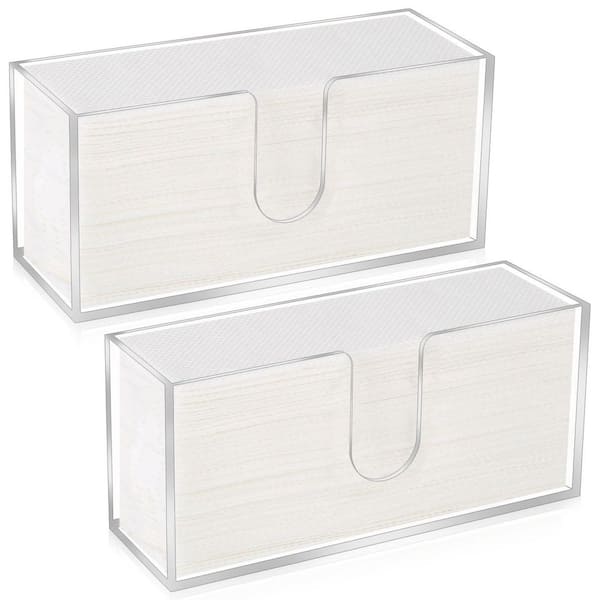 Countertop Clear Acrylic Paper Towel Dispenser Multi Trifold Napkin Holder for Bathroom Kitchen 2 Pack