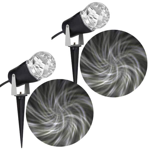 LightShow Holiday Light Show Projection Light Ribbon 2-Piece Combo Pack (White)