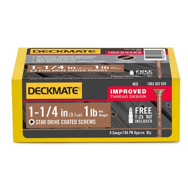DECKMATE #8 x 1-1/4 in. Star Flat-Head Wood Deck Screw (1 lb.-Pack)