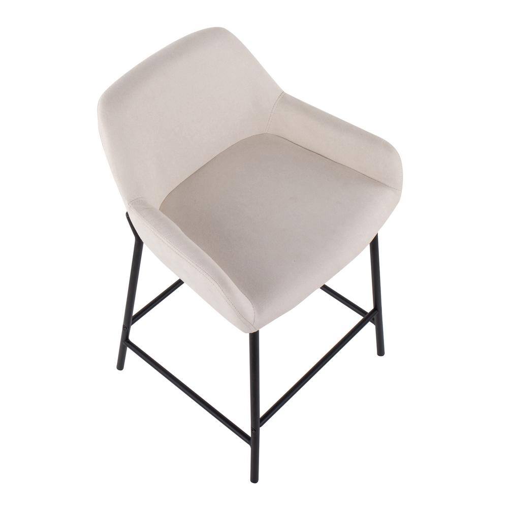 Daniella Cream Fabric and Metal Industrial Counter Stools - Set of 2
