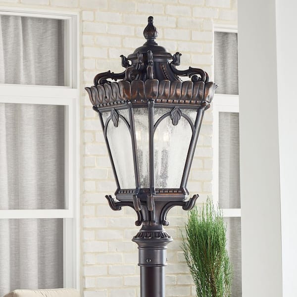 Tournai 4-Light Londonderry Aluminum Hardwired Waterproof Outdoor Post Light with No Bulbs Included (1-Pack)