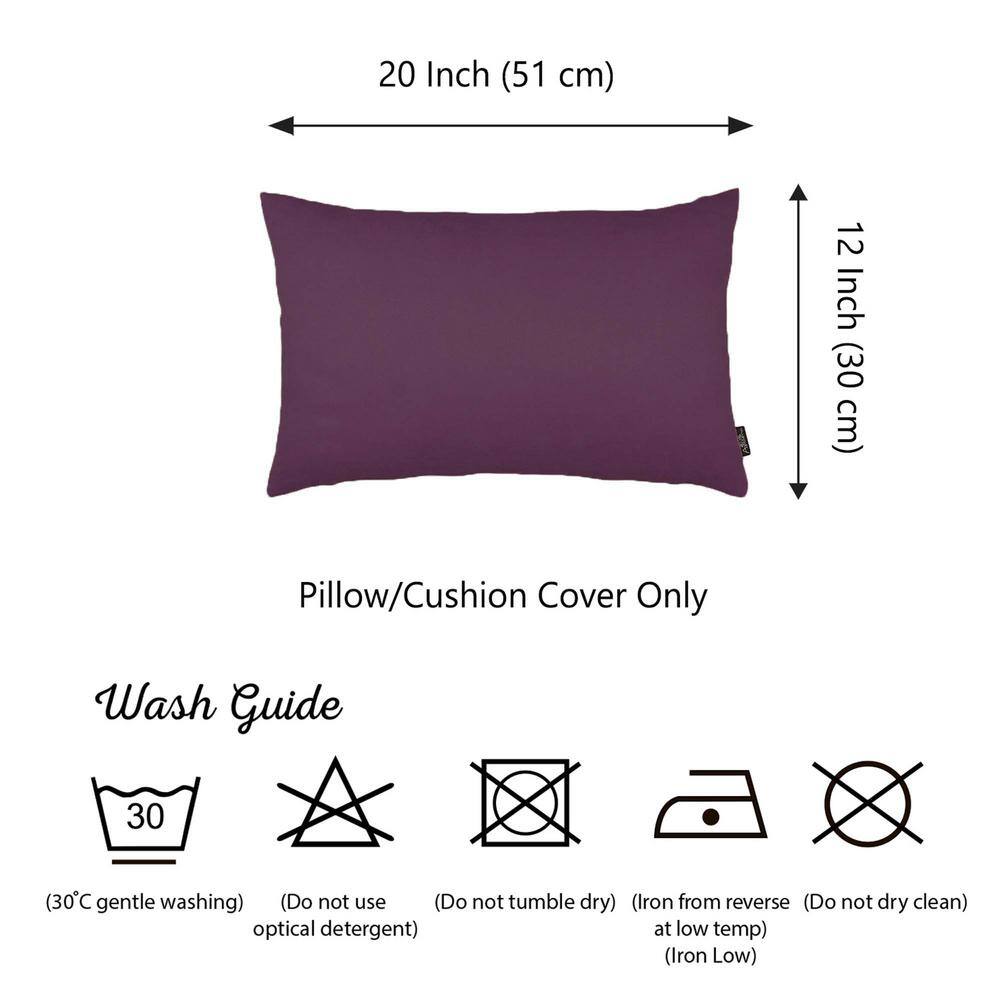 Set of 4 Purple Polyester Lumbar Pillow Covers