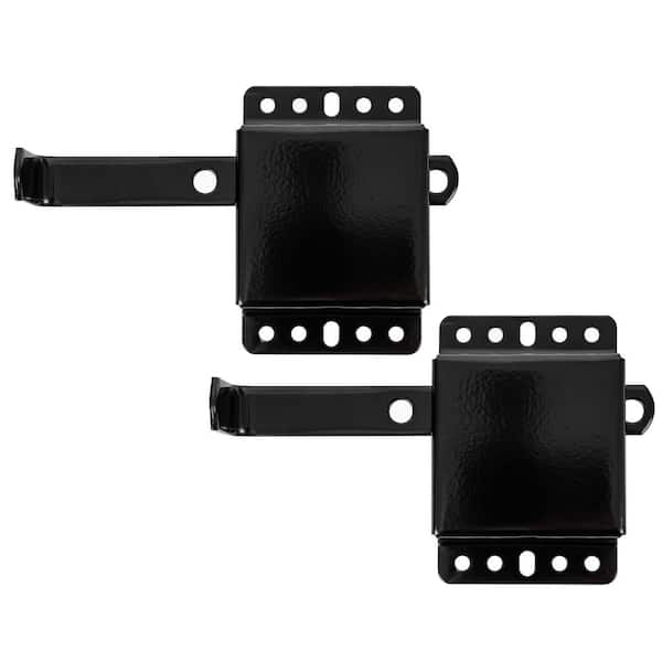 IDEAL SECURITY Black Garage Door Side Lock with Spring-Loaded Bolt (2-Pack)