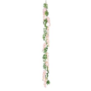 6 ft. Blush Pink Artificial Wisteria Flower Garland Hanging Vine (Set of 2)