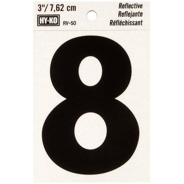 HY-KO 3 in. Self-Adhesive Vinyl Number 8