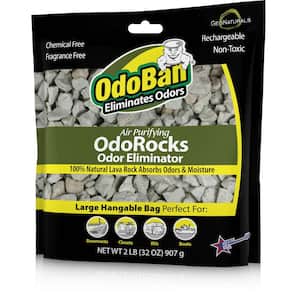 32 oz. OdoRocks Natural Volcanic Rock Odor Eliminator, Unscented Non-Toxic Rechargeable Odor Absorber Bag for Car & Home