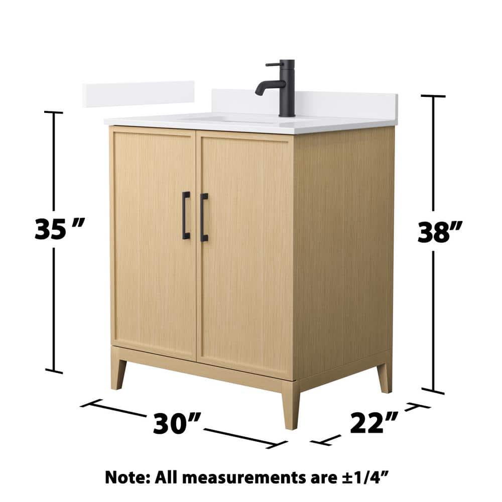 Elan 30'' White Oak Single Bathroom Vanity with Cultured Marble Top