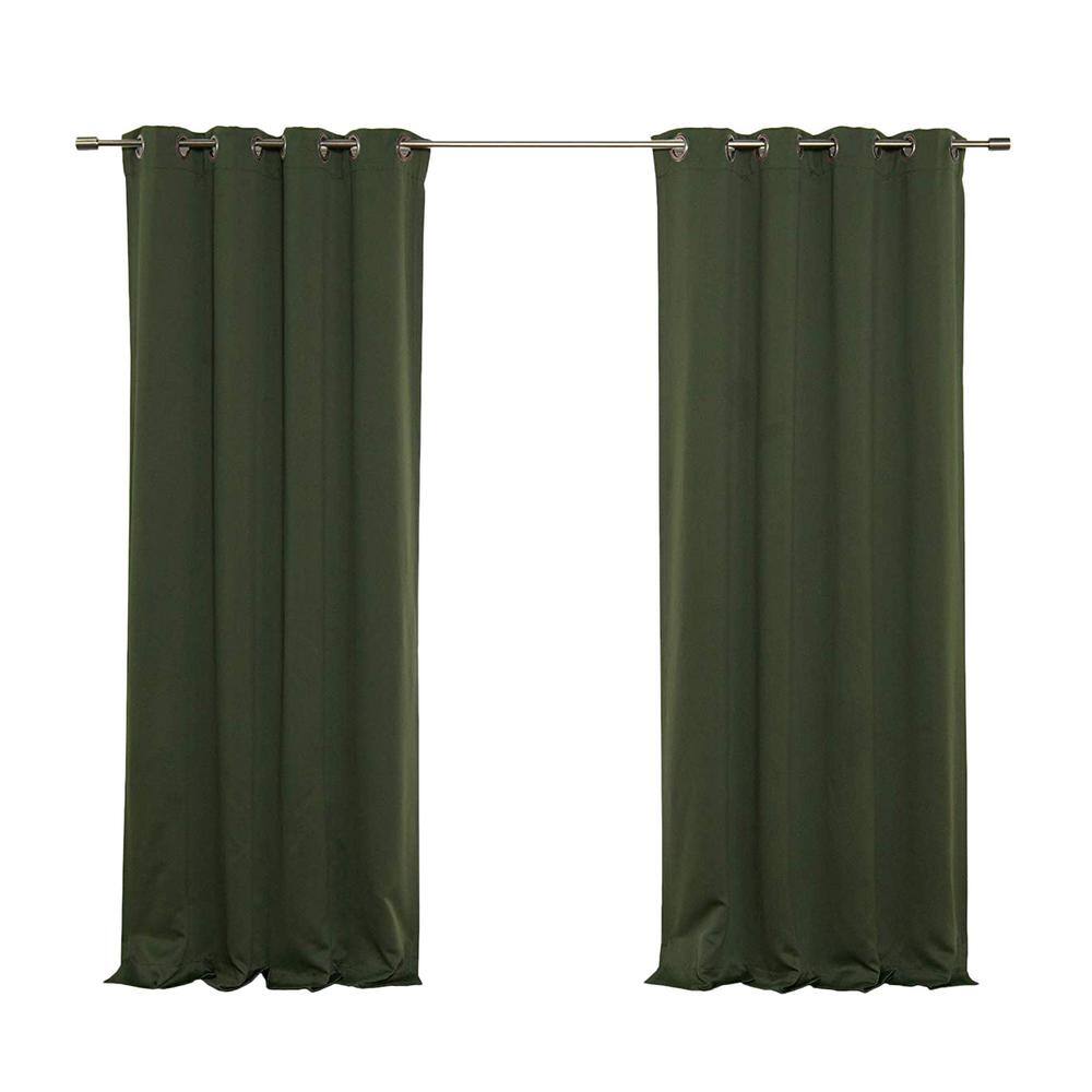 Moss Green 96" Blackout Polyester Grommet Curtains