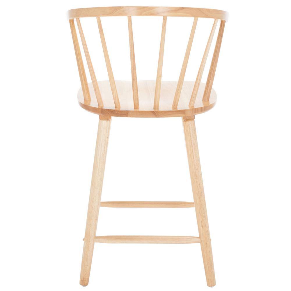 Natural Rubberwood Spindle Back Counter Stool Set