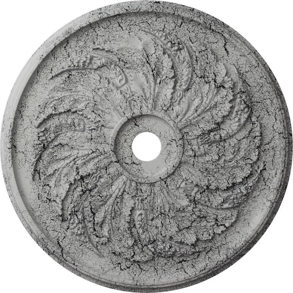 Ekena Millwork 1-7/8 in. x 42-1/8 in. x 42-1/8 in. Polyurethane Sellek Ceiling Medallion, Ultra Pure White Crackle