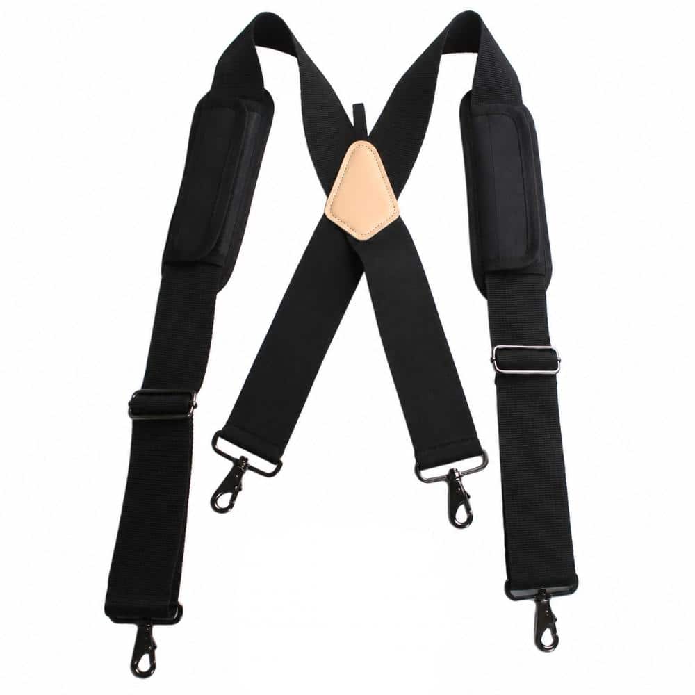 Adjustable Padded Tool Belt Suspenders with Air-Foam Shoulder Straps and 4 Loop Attachments for Garden Hand Tools