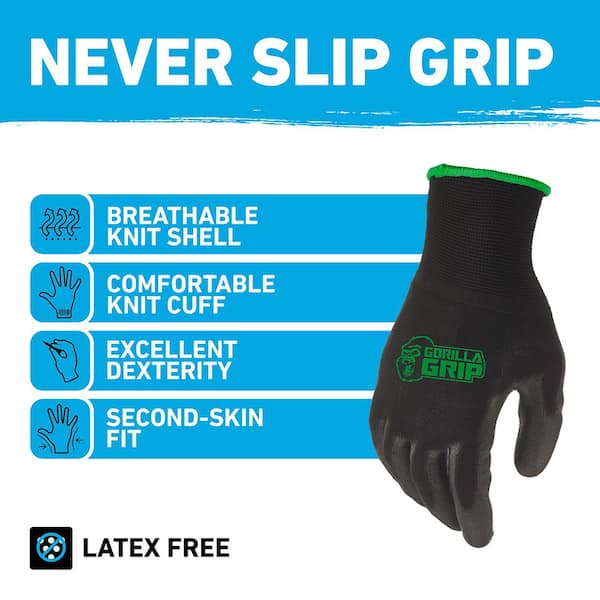 BISON LIFE Small/Medium, Black/Orange, Super Grip Gloves