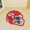 27 Red and White NFL Kansas City Chiefs X-Fit Round Mat