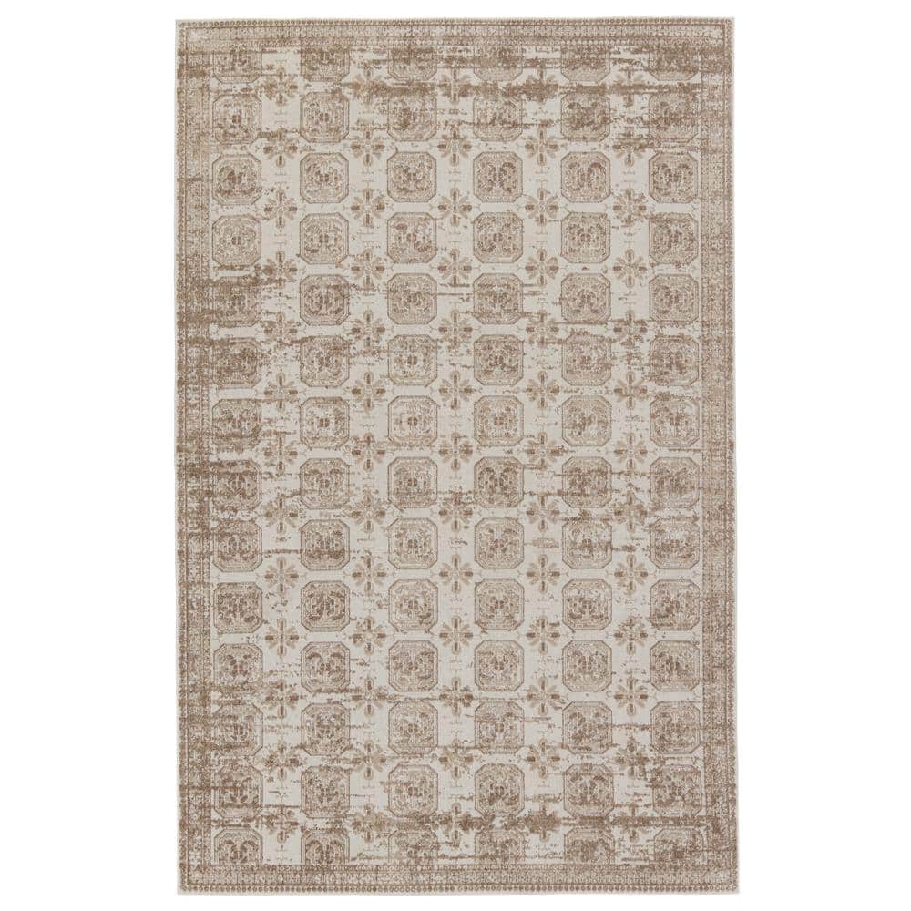 Gray Trellis Handmade Washable Wool Rug, 5' x 7'