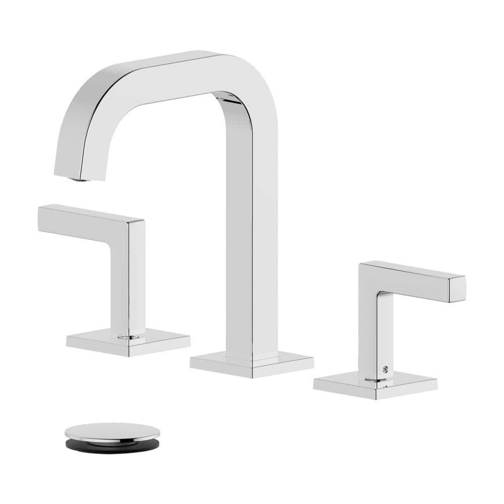 Bellaterra Home 8 in. Widespread Double Handle Bathroom Faucet with Pop