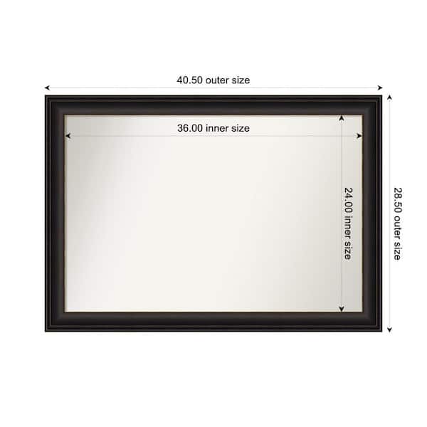 Amanti Art Trio Oil Rubbed Bronze 40.5 in. x 28.5 in. Custom Non-Beveled Recycled Polystyrene Framed Bathroom Vanity Wall Mirror